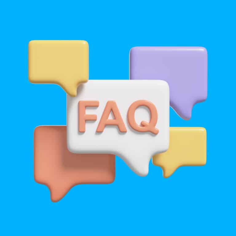 símbolos de caixa de texto e escrito FAQ